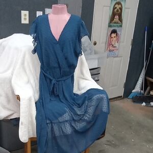 Elegant Blue Maxi Dress